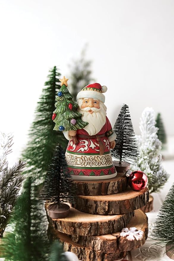 Jim Shore Heartwood Creek Four Seasons Mini Santa Holding Tree Figurine