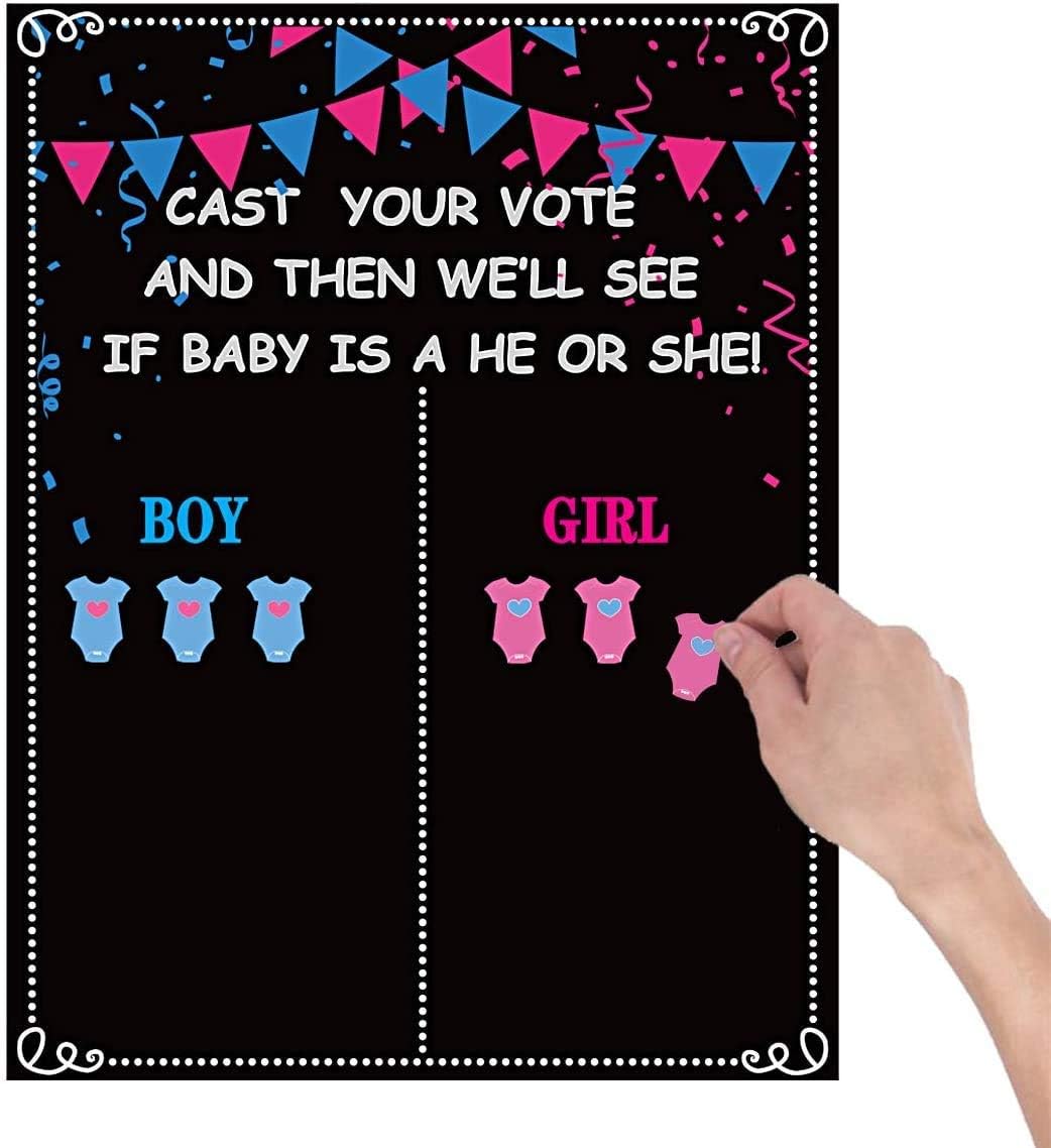 Gender Reveal Decorations - 54 Voting Gender Reveal Games Gender Reveal Ideas Boy or Girl Games Party Supplies for Gender Reveal Voting Use Gender Reveal Decor
