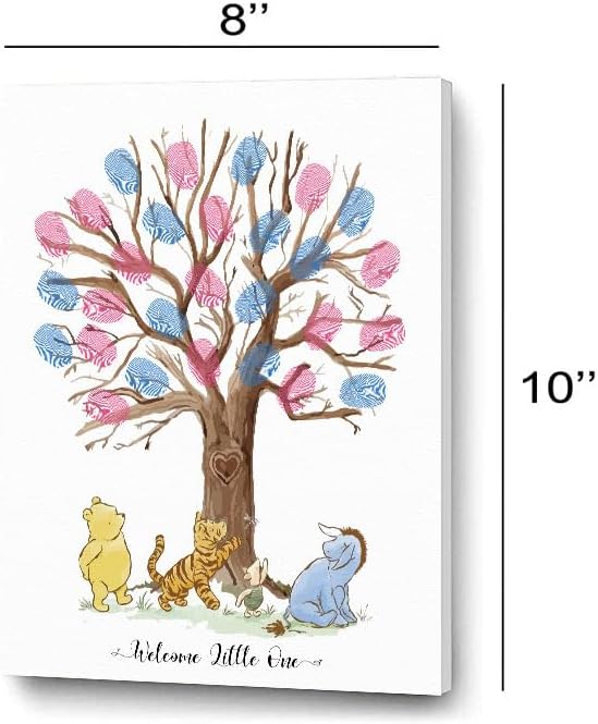 Gender Reveal Fingerprint Tree, Winnie Baby Shower Gender Reveal Game, Winnie Baby Shower Guest Book, Baby Shower Keepsake, Gender Reveal Party Decorations