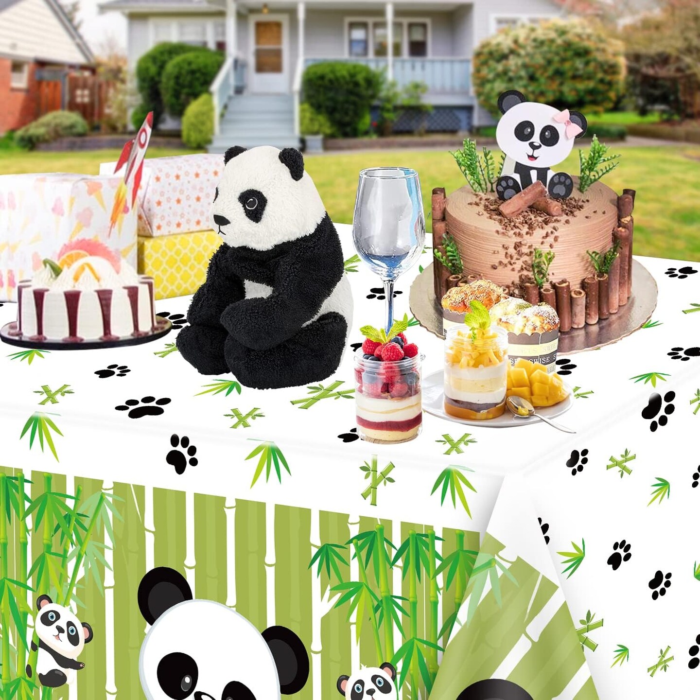 4 Pack Panda Theme Tablecloths