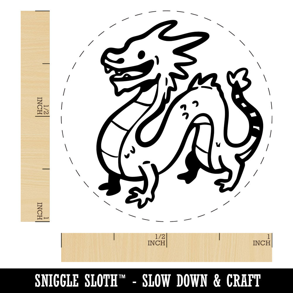Cute Chinese Long Dragon Serpent Rubber Stamp for Stamping Crafting Planners