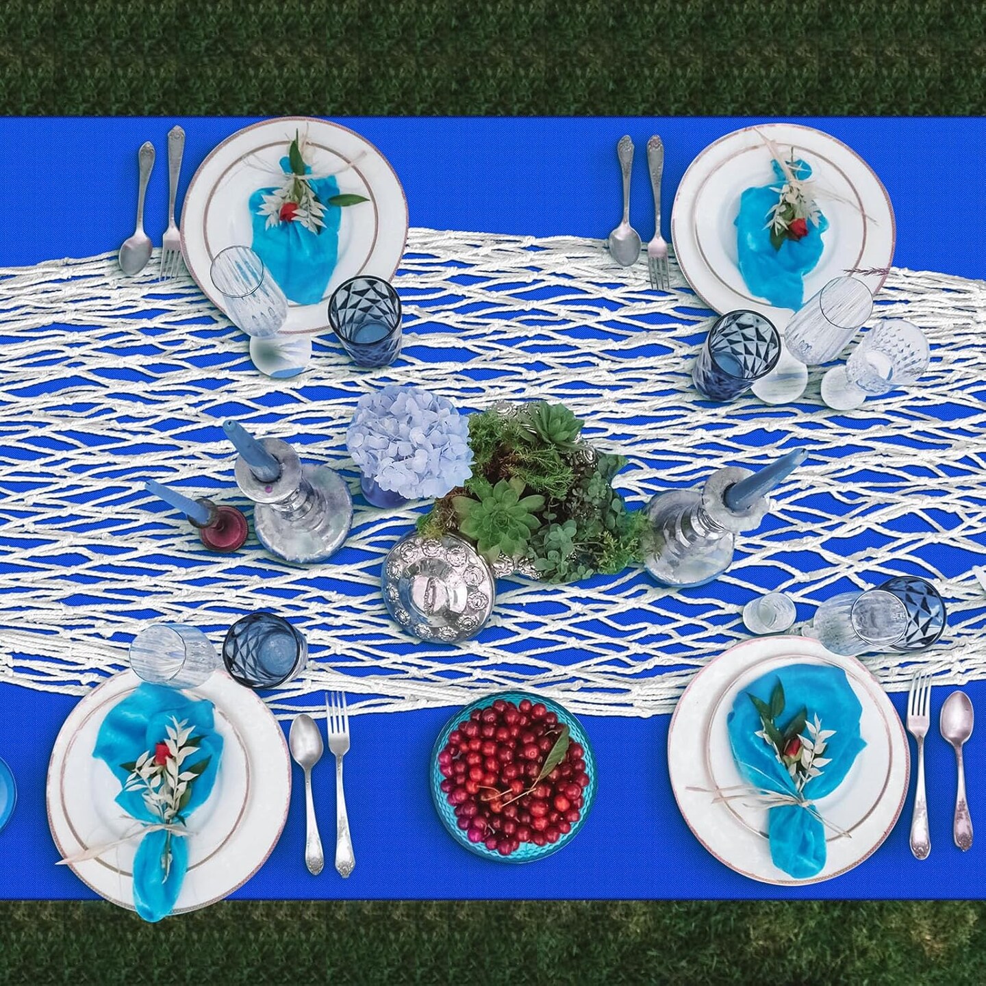 6 Pcs Fish Net Decorative and Tablecloth Se