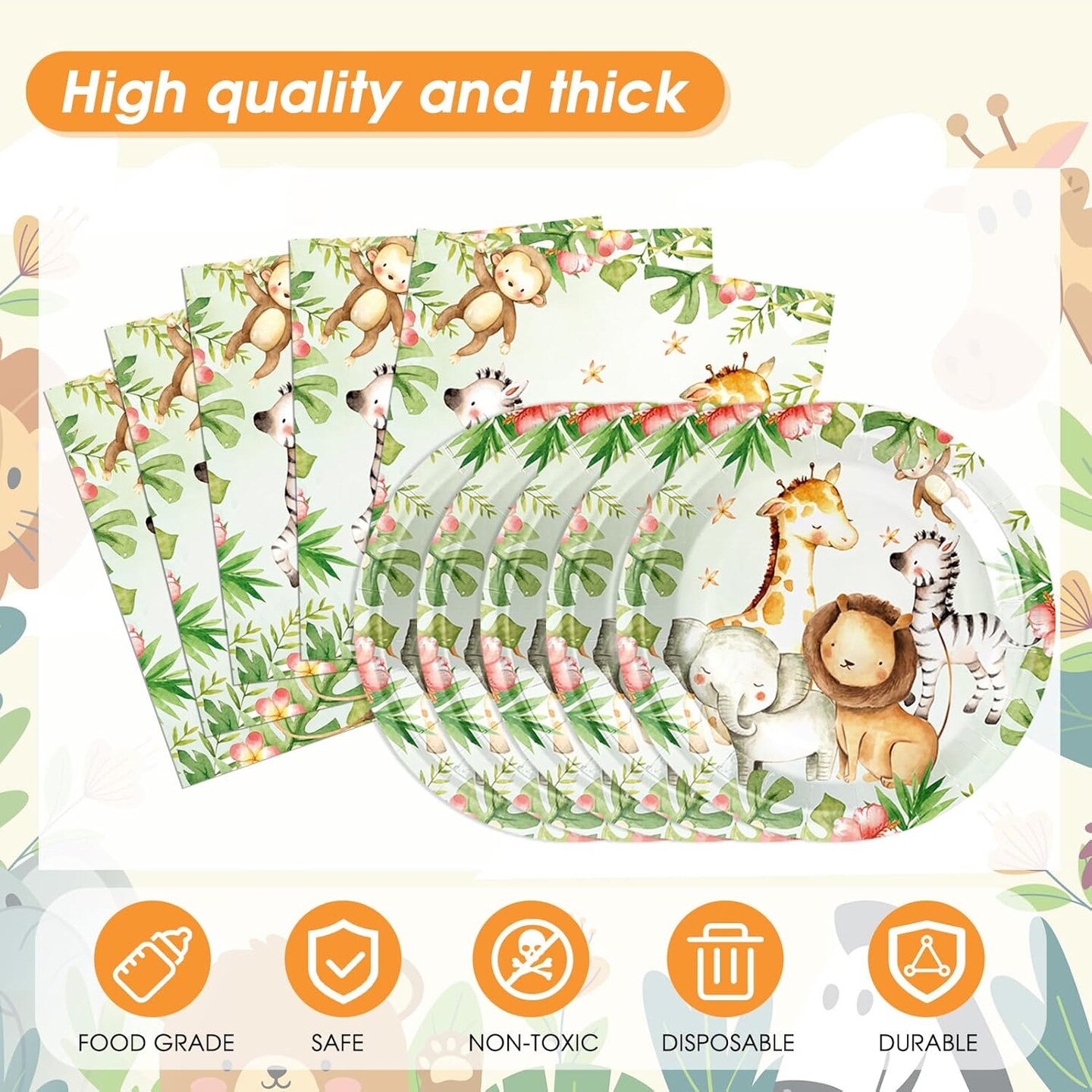 41Pcs Safari Baby Shower Decorations