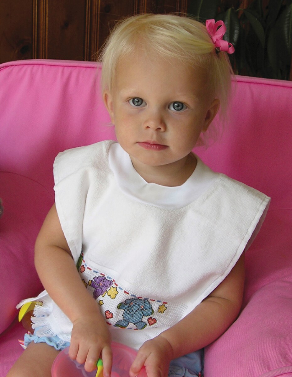 Charles Craft Velour Toddler Pullover Bib 14 Count 12"X19.5"-White