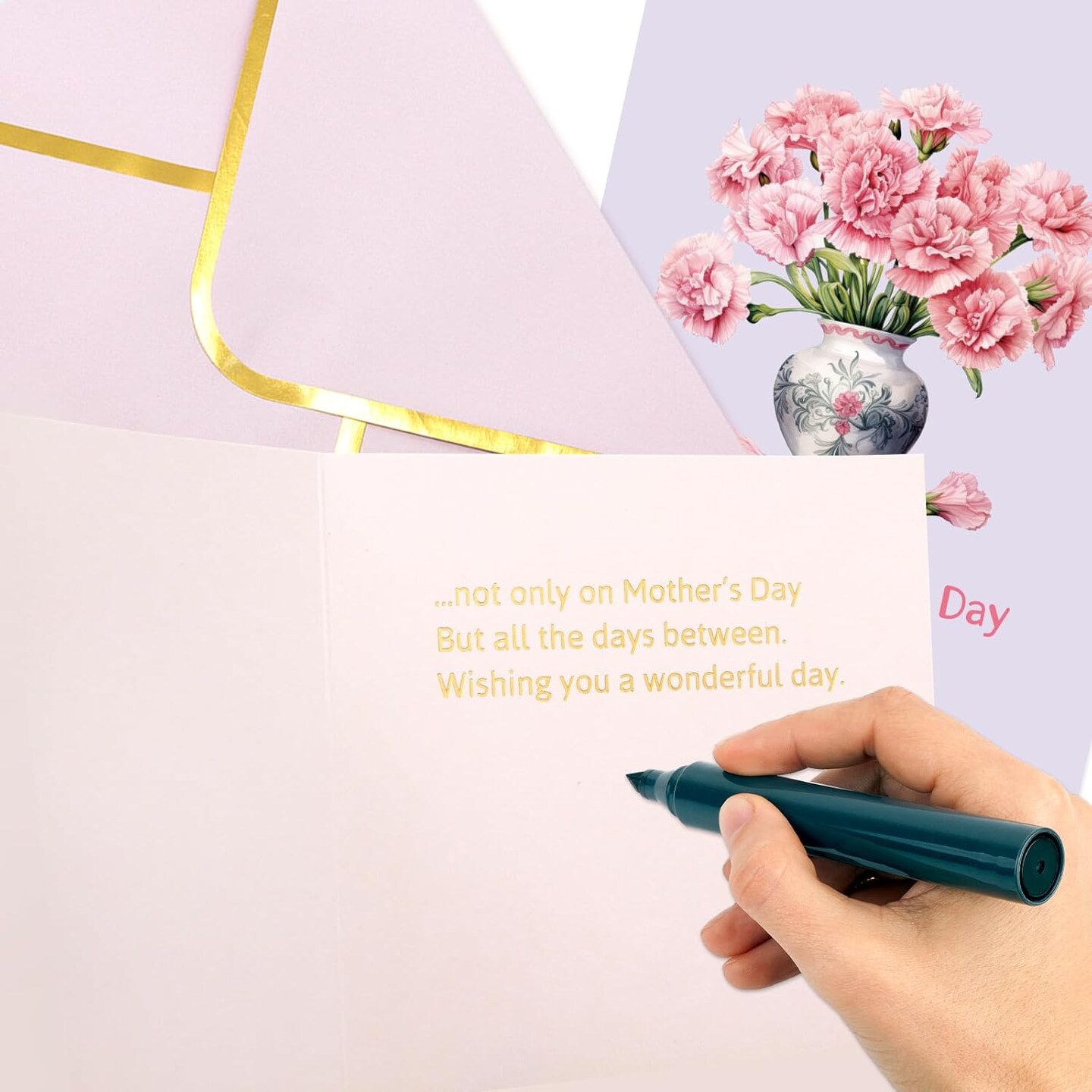 Mother’s Day Card Making Floral Greeting Card Set – Happy Mother’s Day Cards with Envelopes & Stickers, 24 Pack Assorted Floral Designs with Message Inside, 5x7 Inch