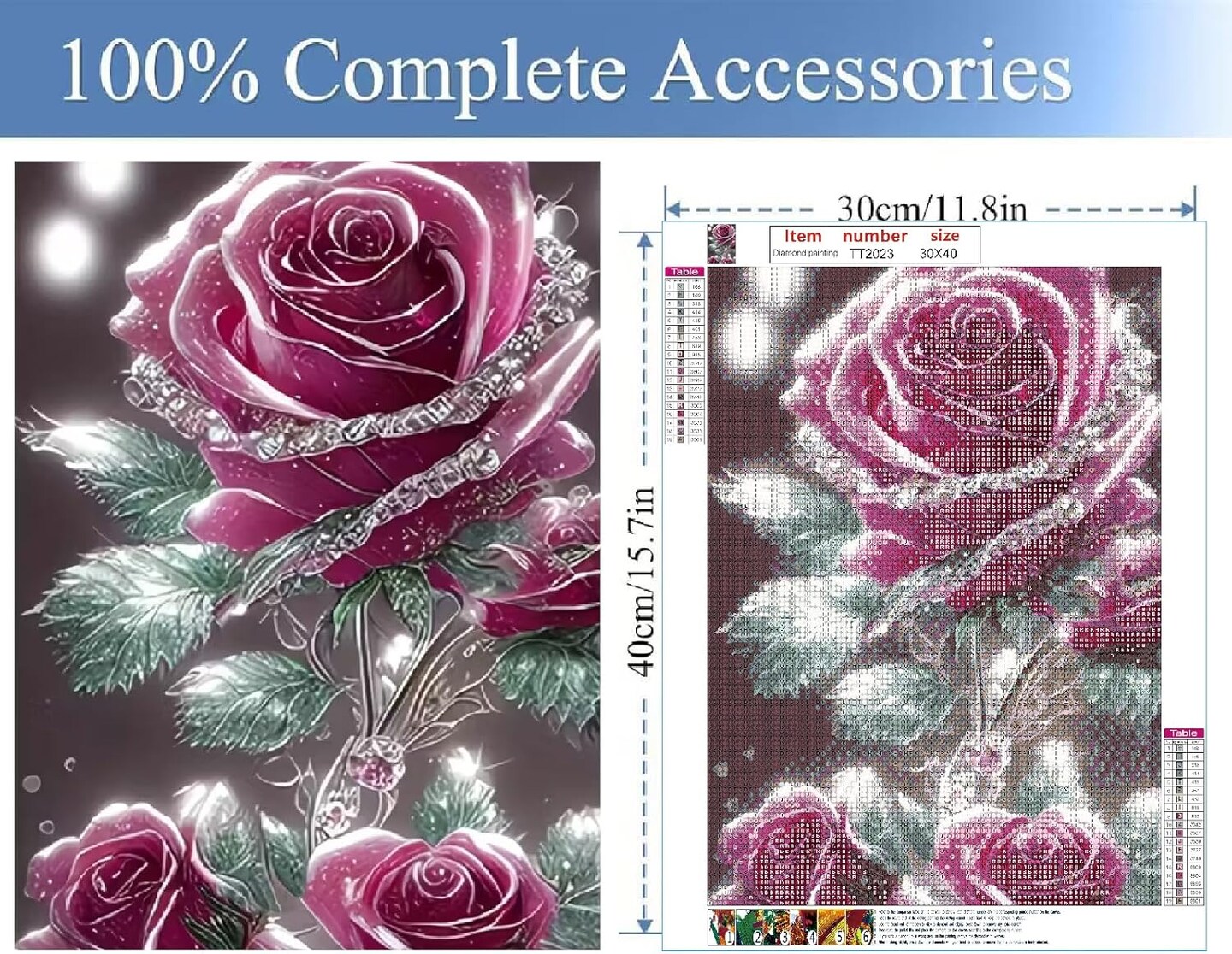 Shining 5D Diamond Painting Kit – Pink Rose Flower DIY Full Drill Art for Adults, Gem Craft, Home Wall Decor, 12x16 Inch, Beginner-Friendly Gift