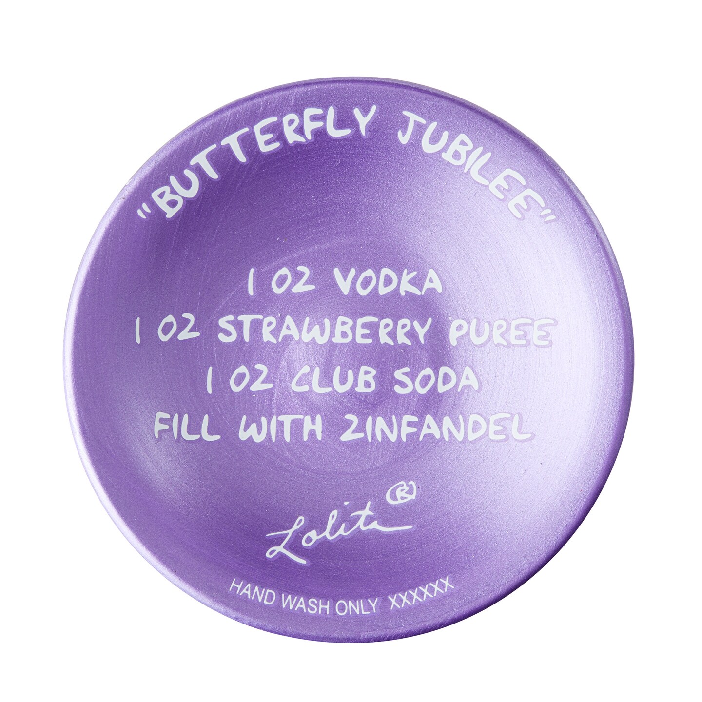 Lolita Butterfly Jubilee Hand Painted Wine Glass 9in H