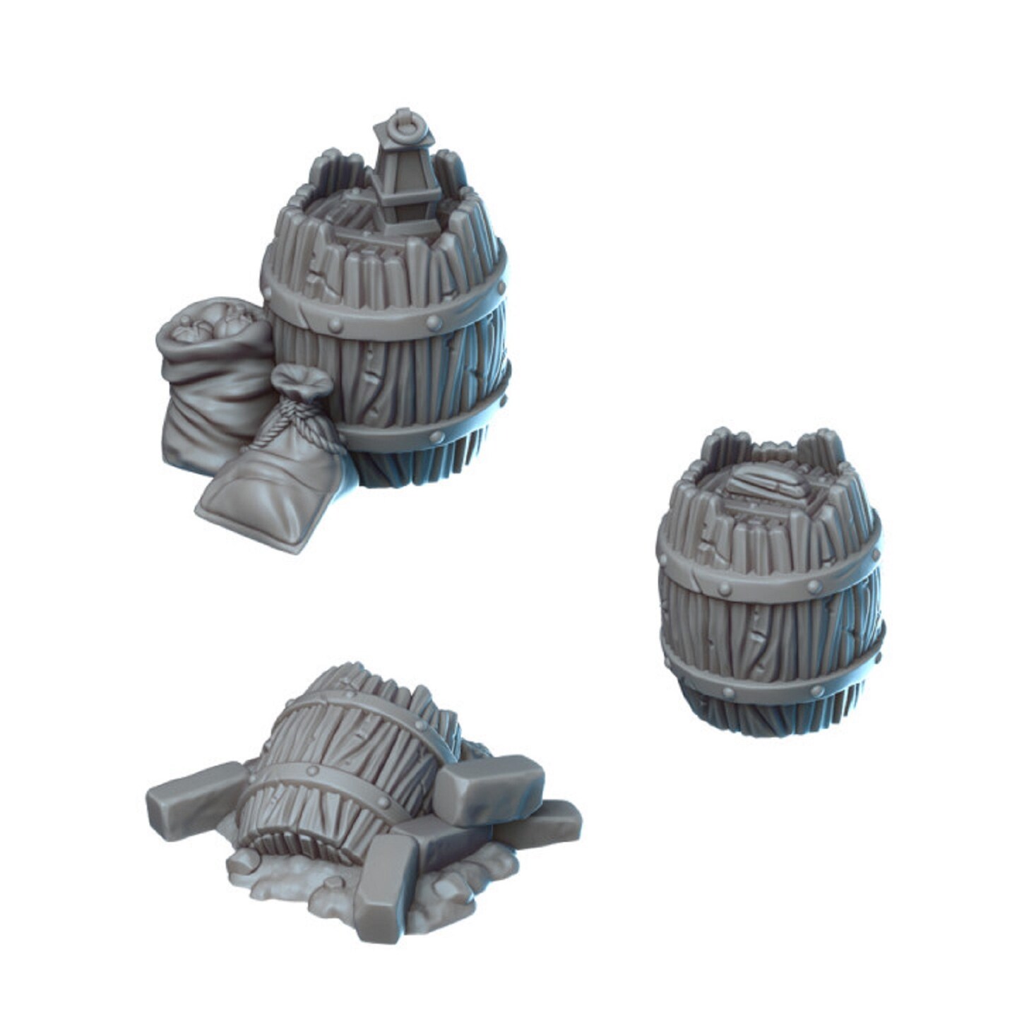EnderToys Barils En Vrac Pour Décors De Jeu - 20 Pièces Imprimées En 3D, Peignables, Pour Figurines 28mm