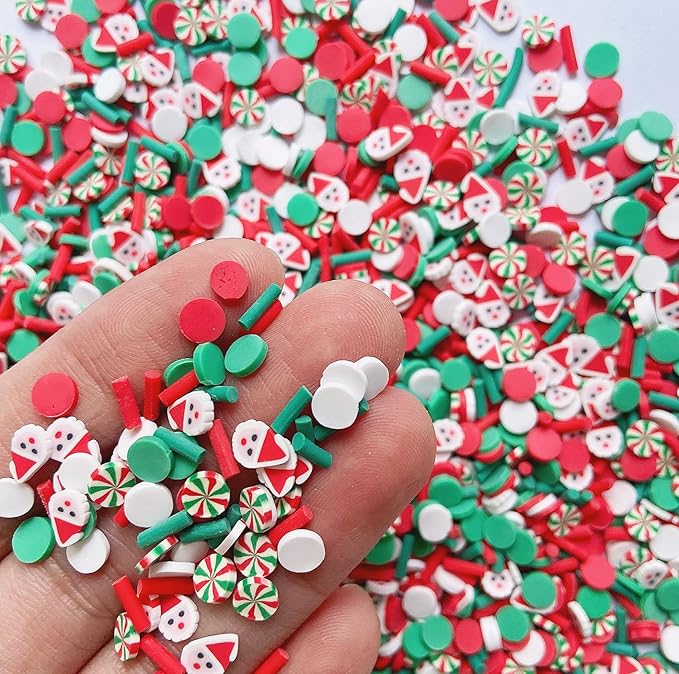 Fake Christmas Sprinkles Polymer Clay Sprinkles Polymer Sprinkles Christmas Polymer Clay Slices Fake Candy Sprinkles for Nail Art DIY Crafts Cake Phone&#xFF08;Christmas-90g-9 Styles&#xFF09;