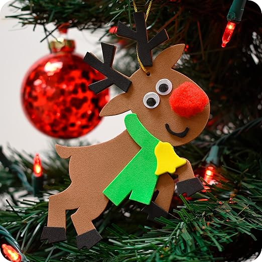 Christmas Crafts - Create Your Own Christmas Characters - Set of 4 - Magnets and Christmas Tree Decorations