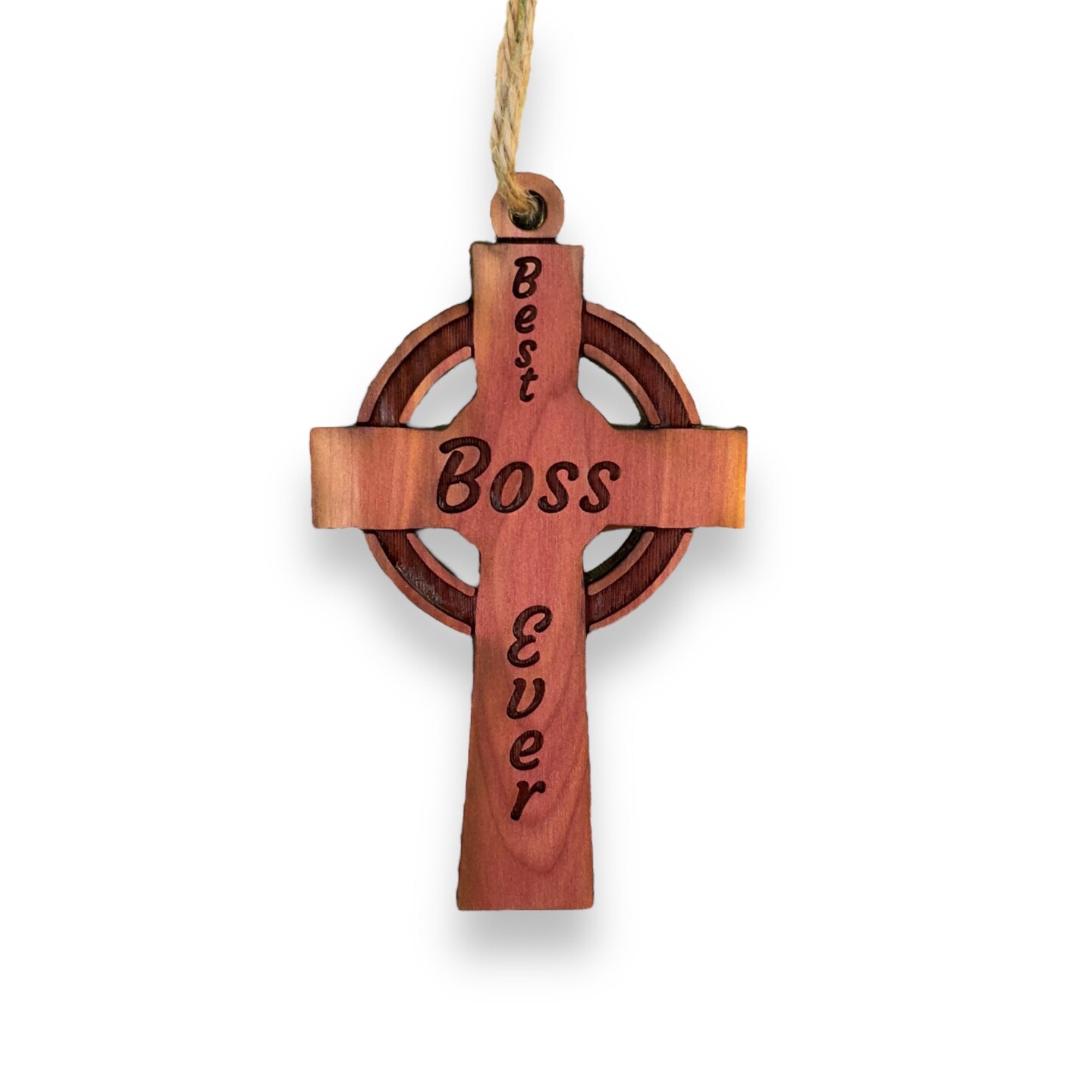 Best Boss Ever Celtic Cross - Cedar Ornament Best Boss Ever Celtic Cross - Cedar Ornament
