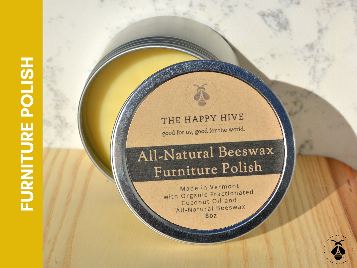 All-Natural Beeswax Furniture Polish and Wood Balm - 8oz