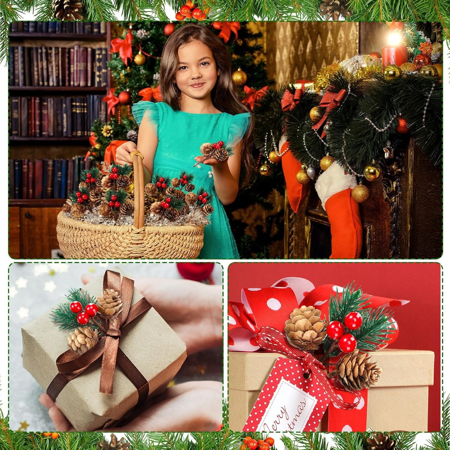 48 Pcs Christmas Picks and Sprays (Cute)