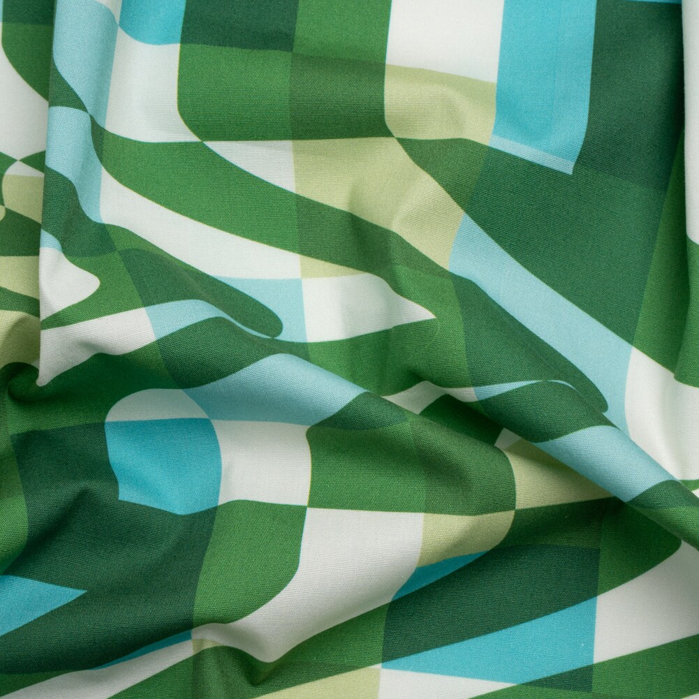 1 Yard Green Game of Haze Stretch Cotton Poplin Fabric