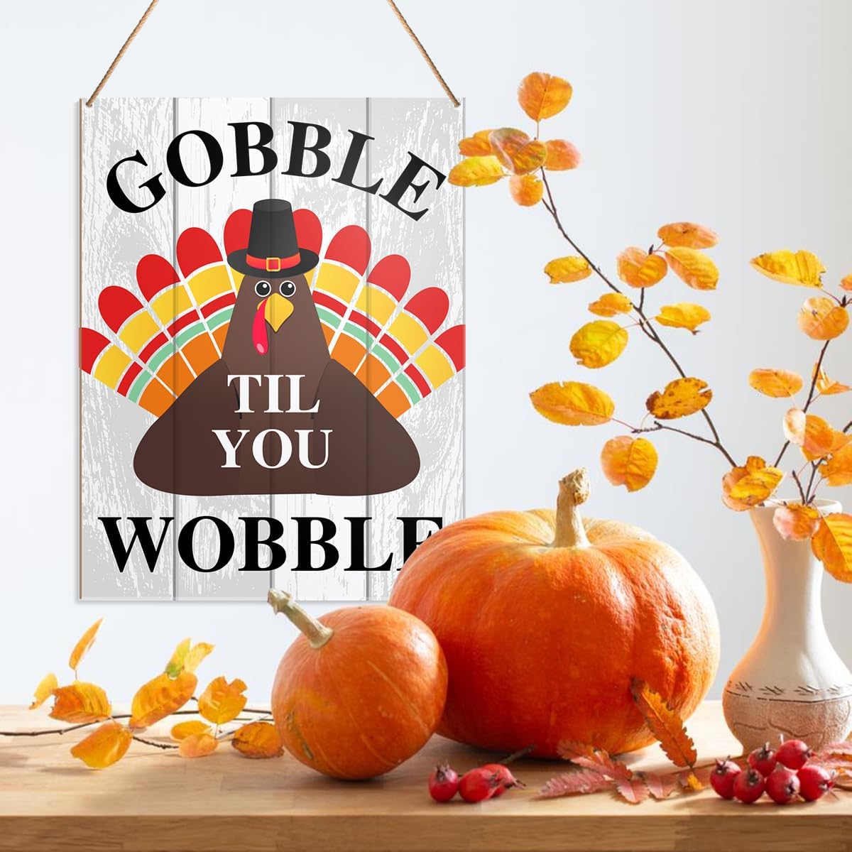 Thanksgiving Wall Art Decor Fall Gobble Til You Wobble(a3)