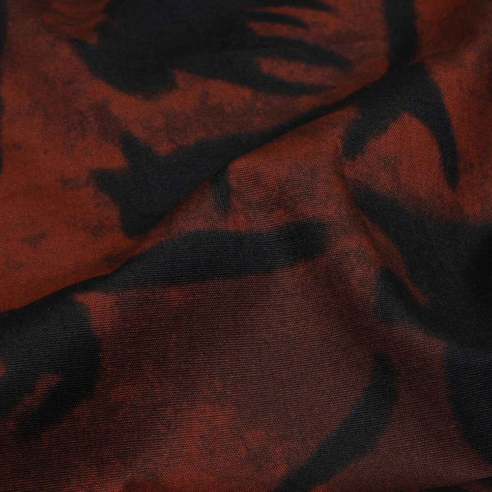1 Yard Stretch Cotton Poplin Red and Black Cats Black Cat Print Nevermore Collection