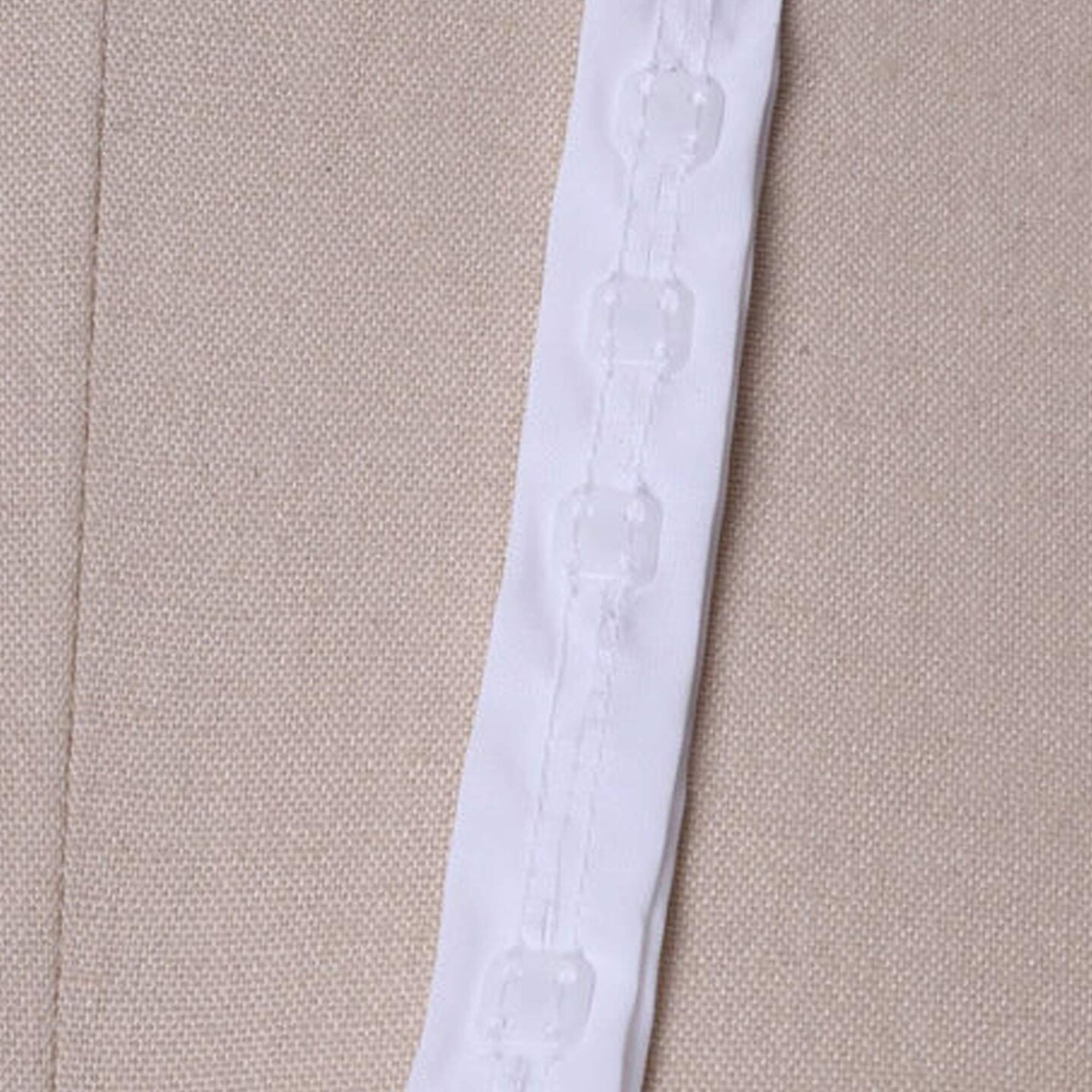 1 Yard White Cotton Trim with Clear Plastic Snaps 3/4" Width