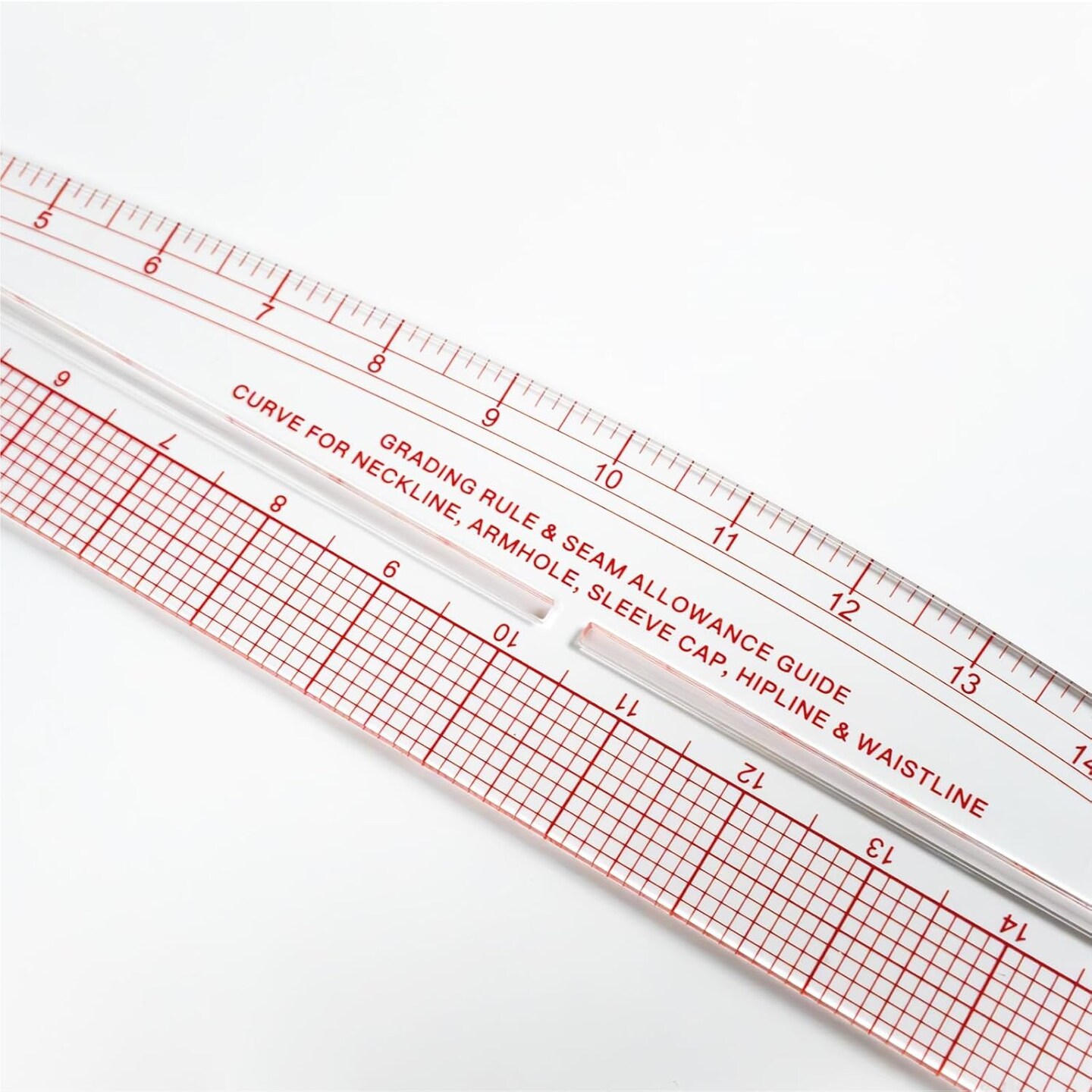 Kearing® 4-in-1 Clear Acrylic French Curve Ruler for Sewing, Pattern Making, Quilting, Fashion Design & Dressmaking