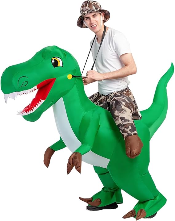 GOOSH Inflatable Dinosaur Halloween Costume Riding T Rex Air for Kids and Adults