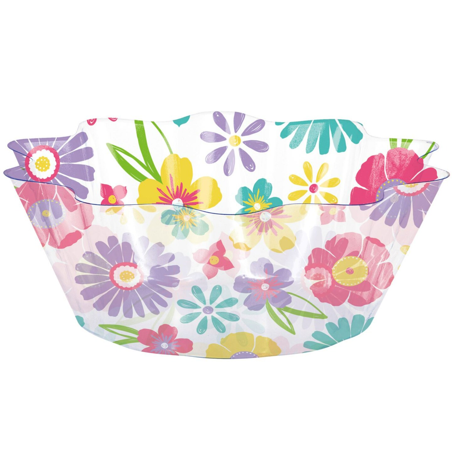 Party Central Fluted Edge Floral Spring Bowls - 8" - Club Pack of 12
