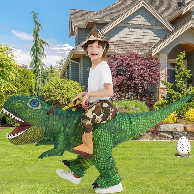 GOOSH Inflatable Dinosaur Halloween Riding Diplodocus Air Costume for Kids and Adults