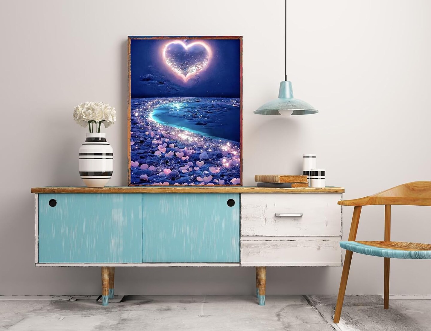 Love Heart Beach Diamond Art Kits for Adults Beginners