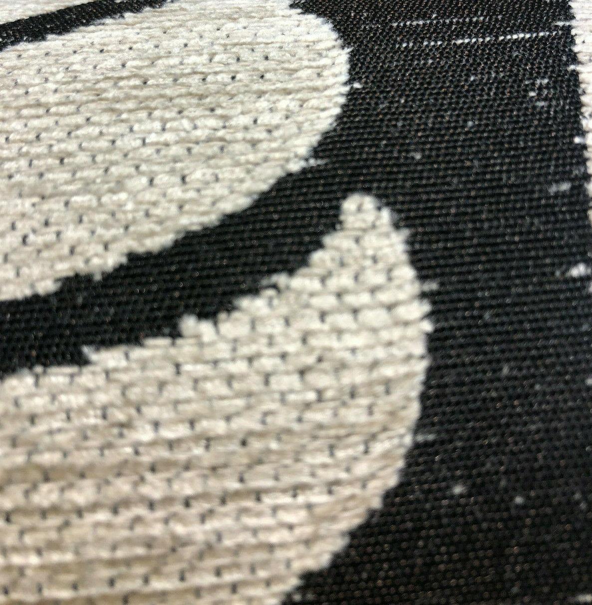 1 Yard High Quality Chenille Blend Upholstery Fabric in Black Brown and Dark Beige 56 inch Width