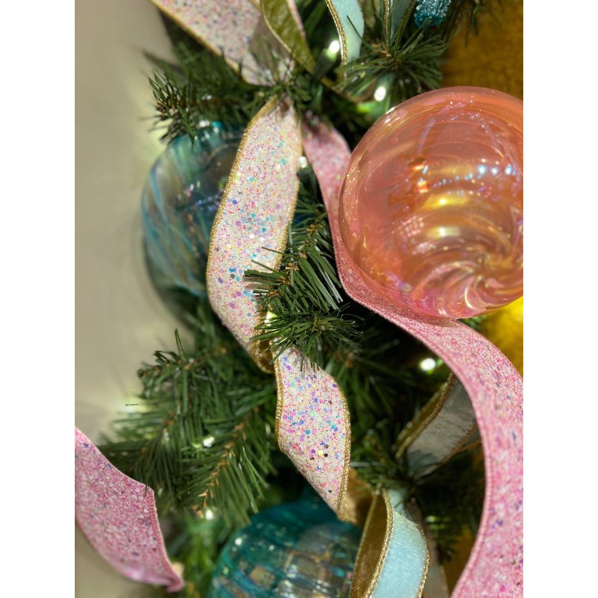 2.5&#x22; Glitter Confetti Ribbon: Pink (10 Yards)