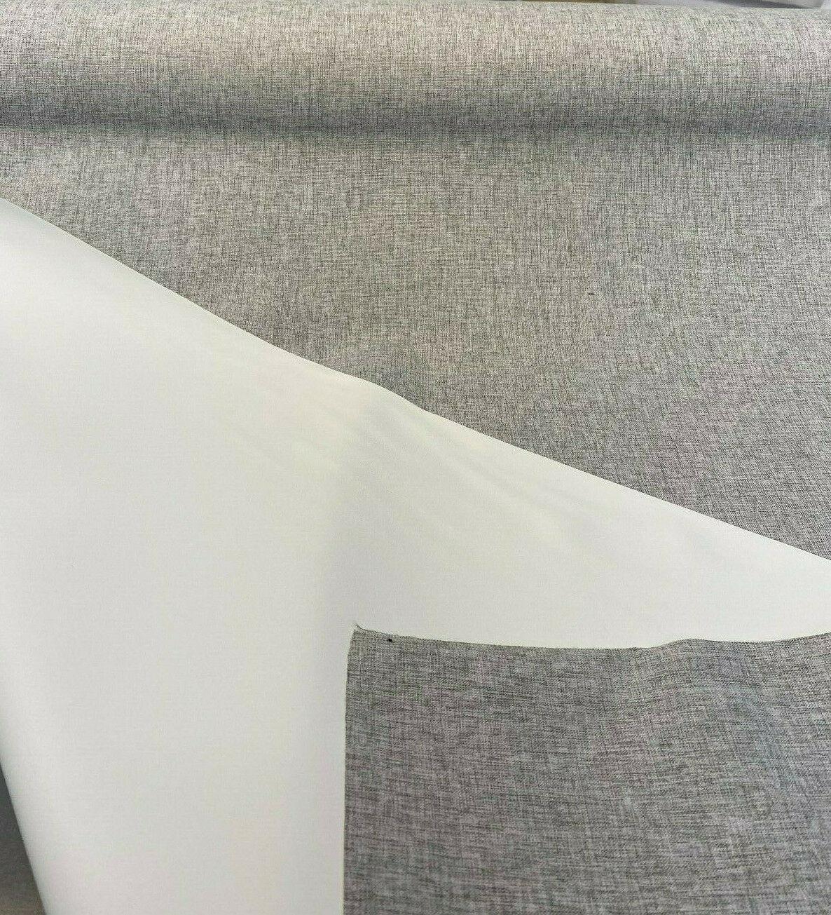 1 Yard Gray Linen Blackout Fabric 54 Inch Wide Full Light Blocking Polyester Material