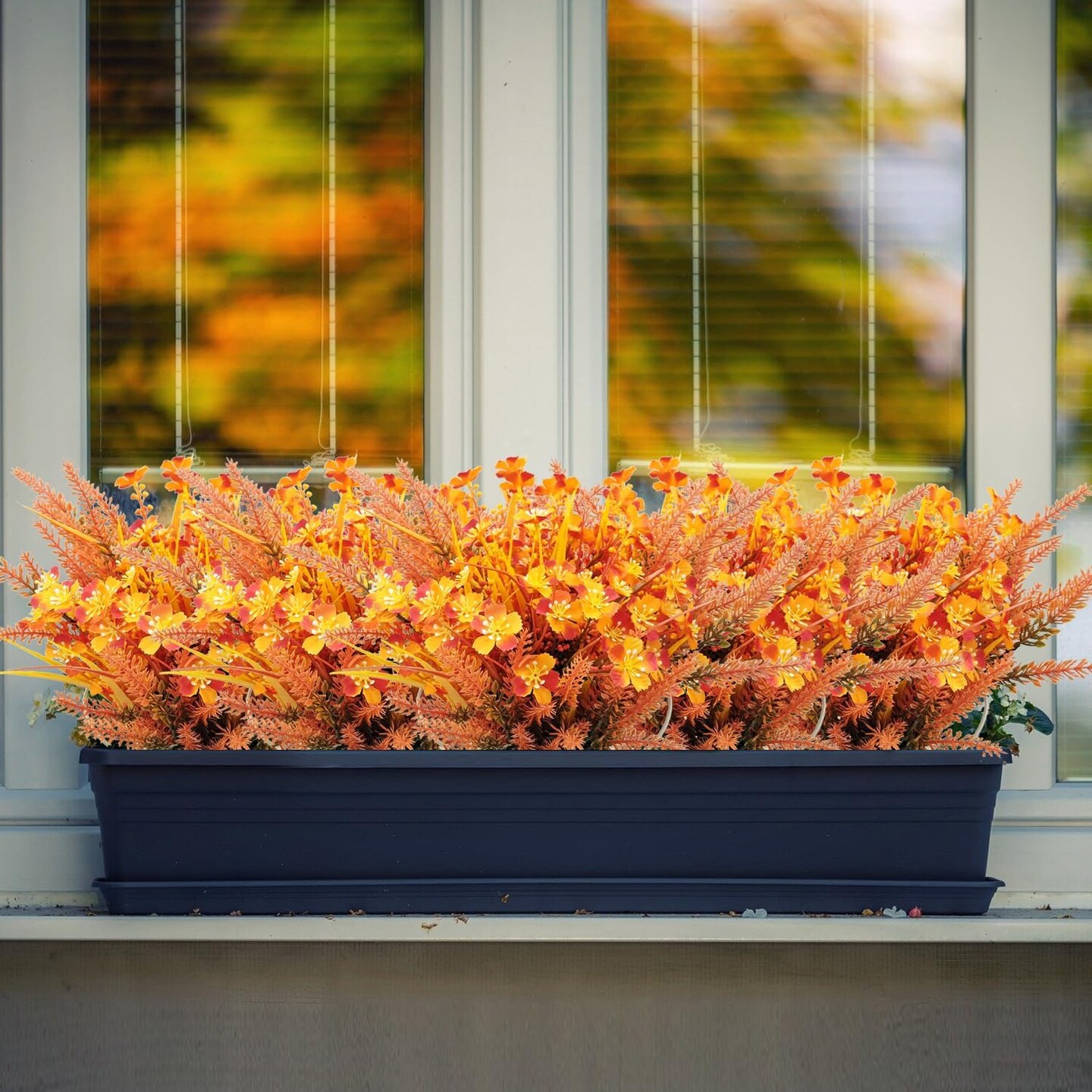 9 PCS Fall Flowers Artificial for Outdoor
