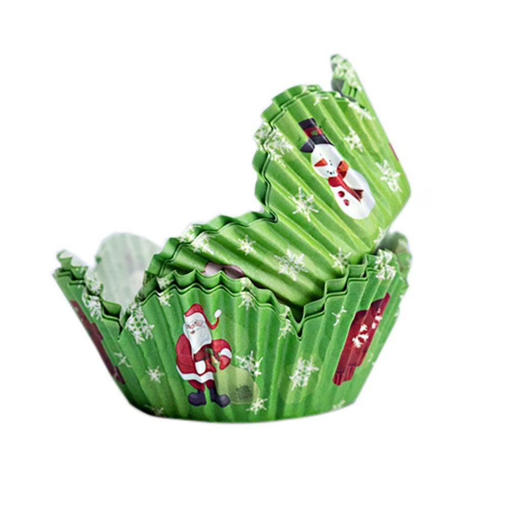 Christmas Bells Petal Shape Standard Size Cupcake Wrappers & Liners | 25 PC Set
