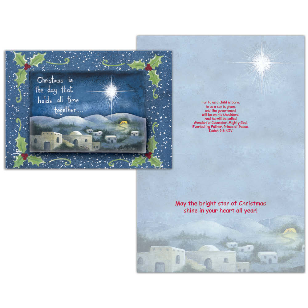 Christmas Is The Day - Boxed Christmas Cards -15 Cards &#x26; Envelopes