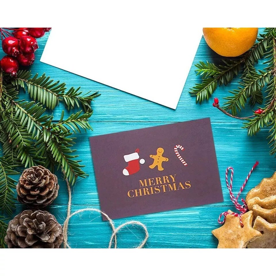 48x Christmas Cards with Envelopes, Retro Modern Blank Greeting Cards Bulk 4x6&#x201C;