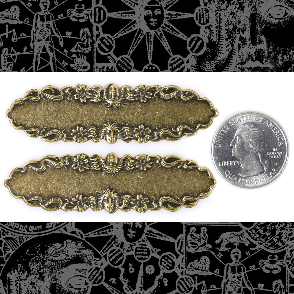 Antiqued Brass Goddess Ring Blank Wraps - Set of Two - AB-W11