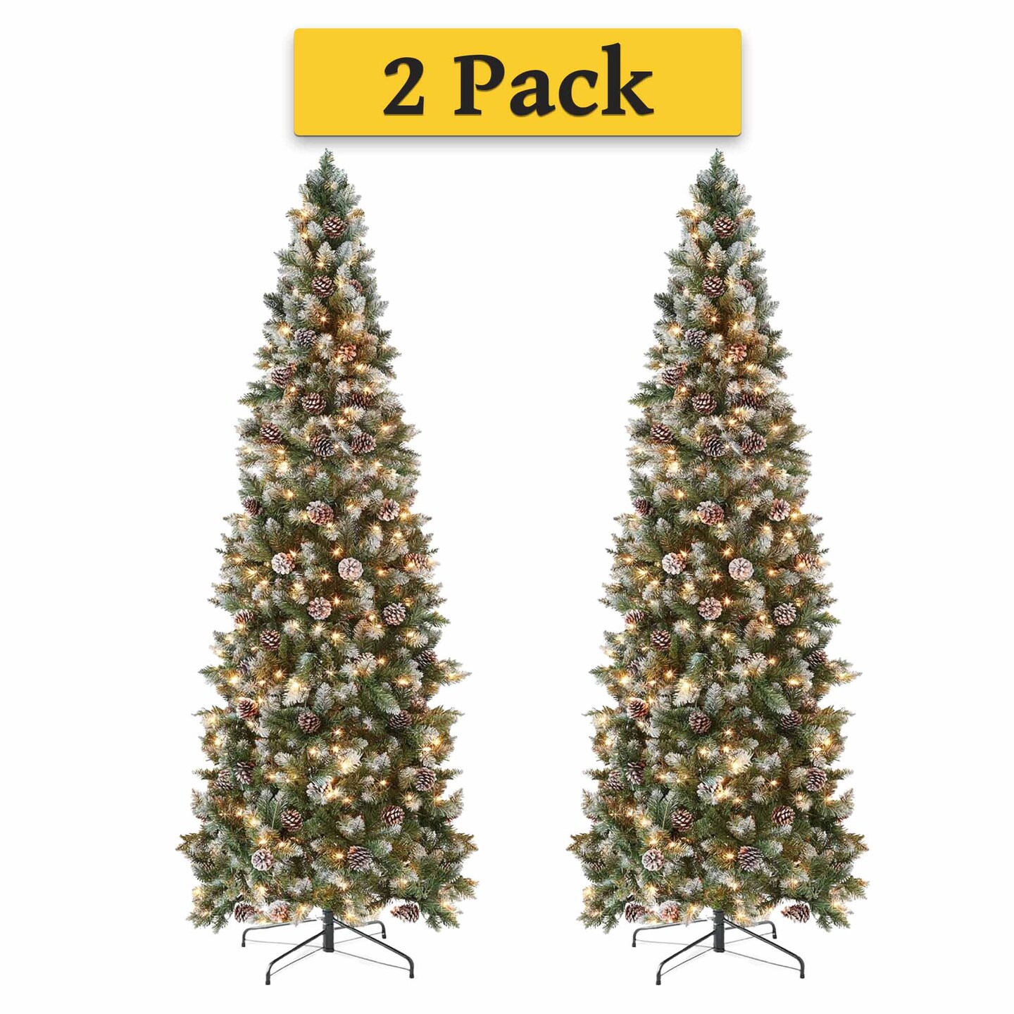 Slim Flocked Pencil Christmas Tree