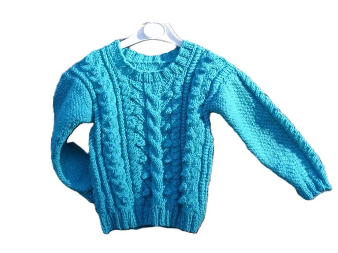 Knitted Sweater, Winter Sweater for Girl, Size: 2T-3T, Cable