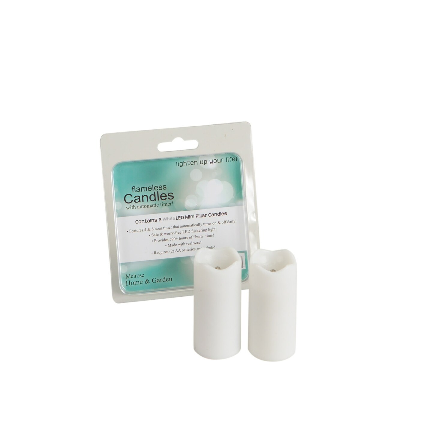 Melrose Set of 12 LED Lighted White Flameless Mini Pillar Candles 3&#x22;