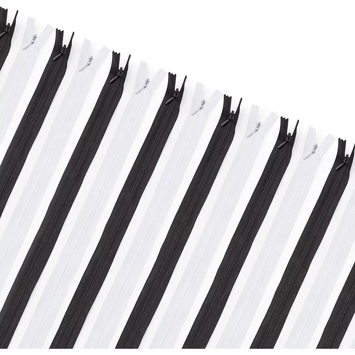 Invisible Zippers for Sewing Arts and Crafts Supplies Size 3#, 2 Colors, 100 Pcs