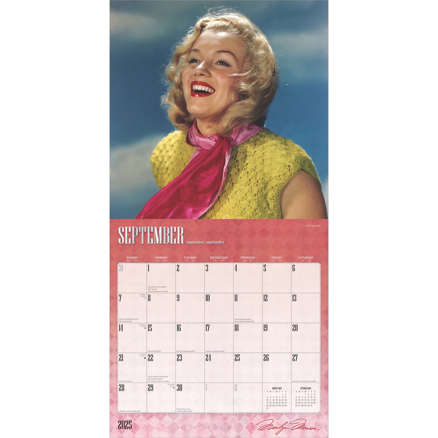 Marilyn Monroe OFFICIAL | 2025 12 x 24 Inch Monthly Square Wall Calendar | Foil Stamped Cover | Plastic-Free | BrownTrout | USA American Actress Celebrity