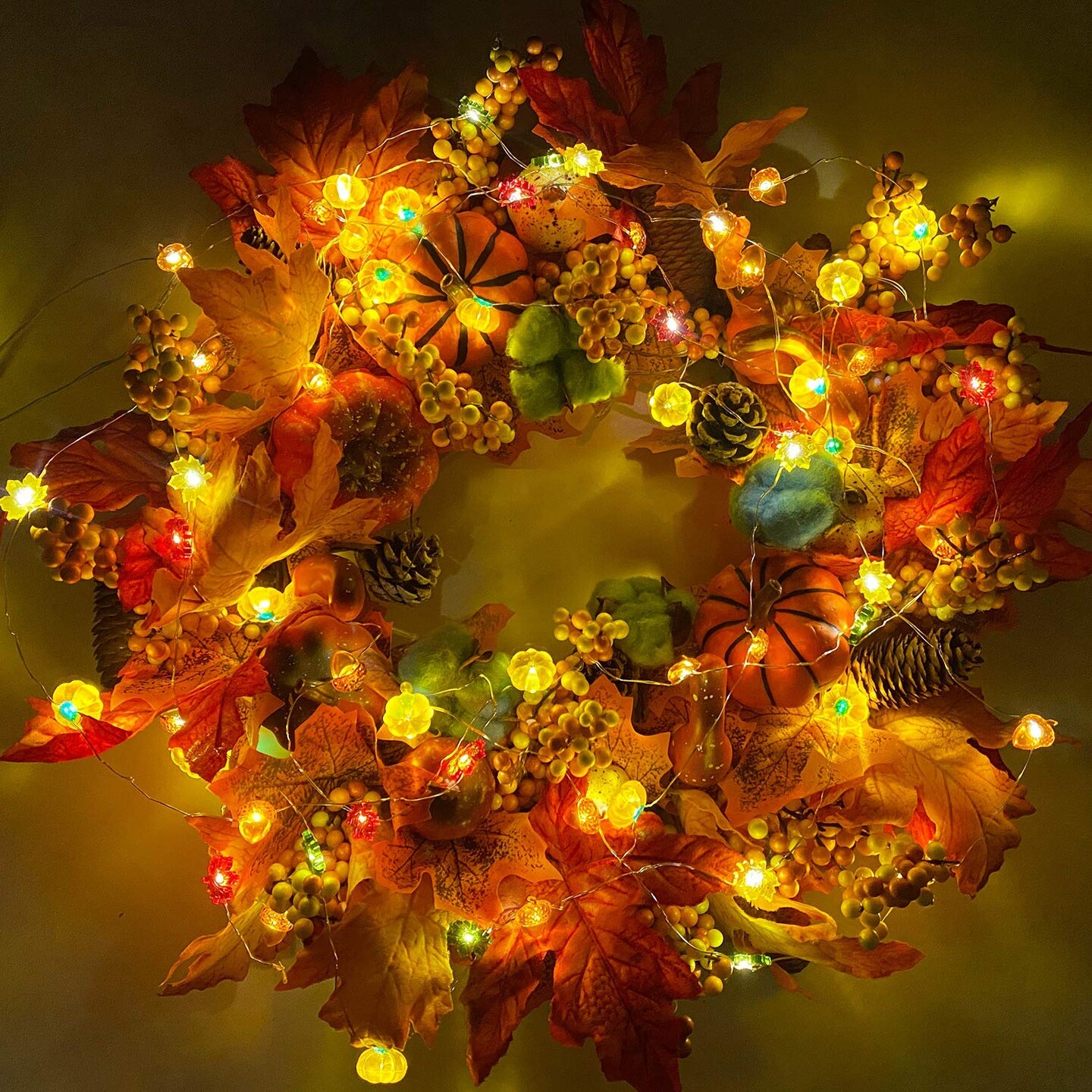 Fall Decor 30LED/10Ft 3D Pumpkin Lights Fall Thanksgiving Decorations, 3 in 1 Battery Powered Fall Lights Pumpkin Decor, Fall Garland Lights Indoor Outdoor Thanksgiving Halloween Decor Autumn