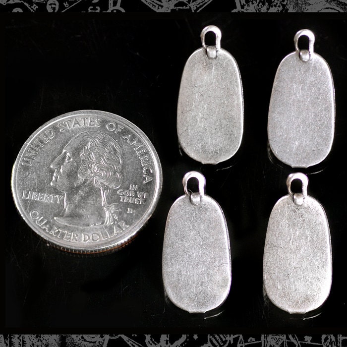 Antiqued Silver Plated Brass Baby Shoe Charms - Set of Four - S-C105