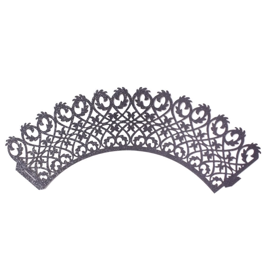 Black Lace Cupcake Wrappers &#x26; Liners | 25 PC Set