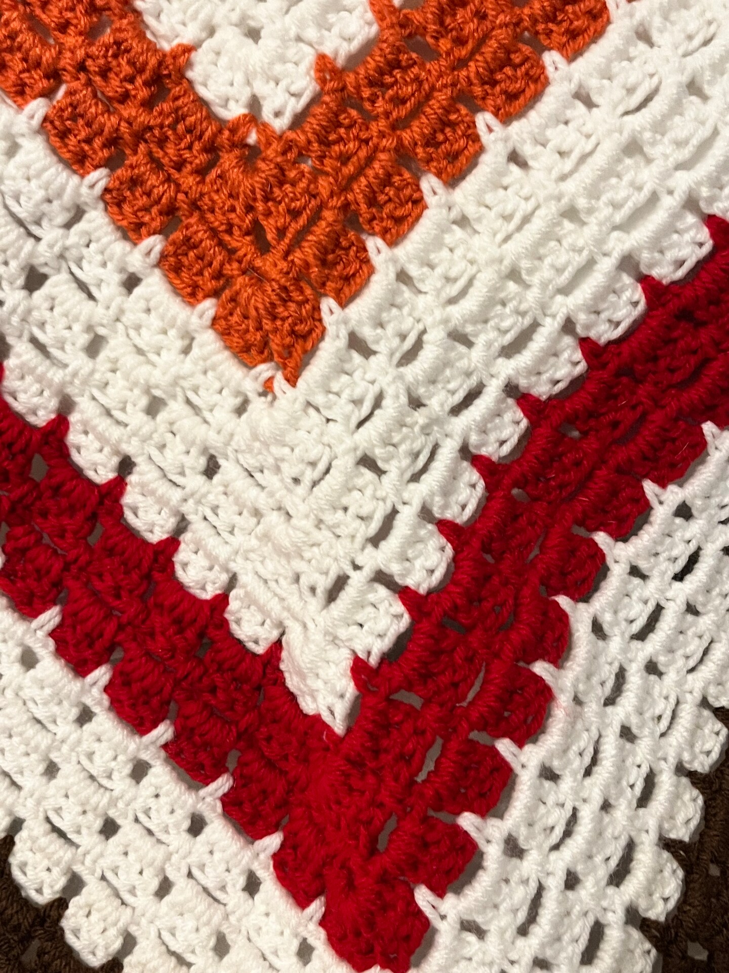 Handmade Granny Square Blanket With Warm Fall Colors