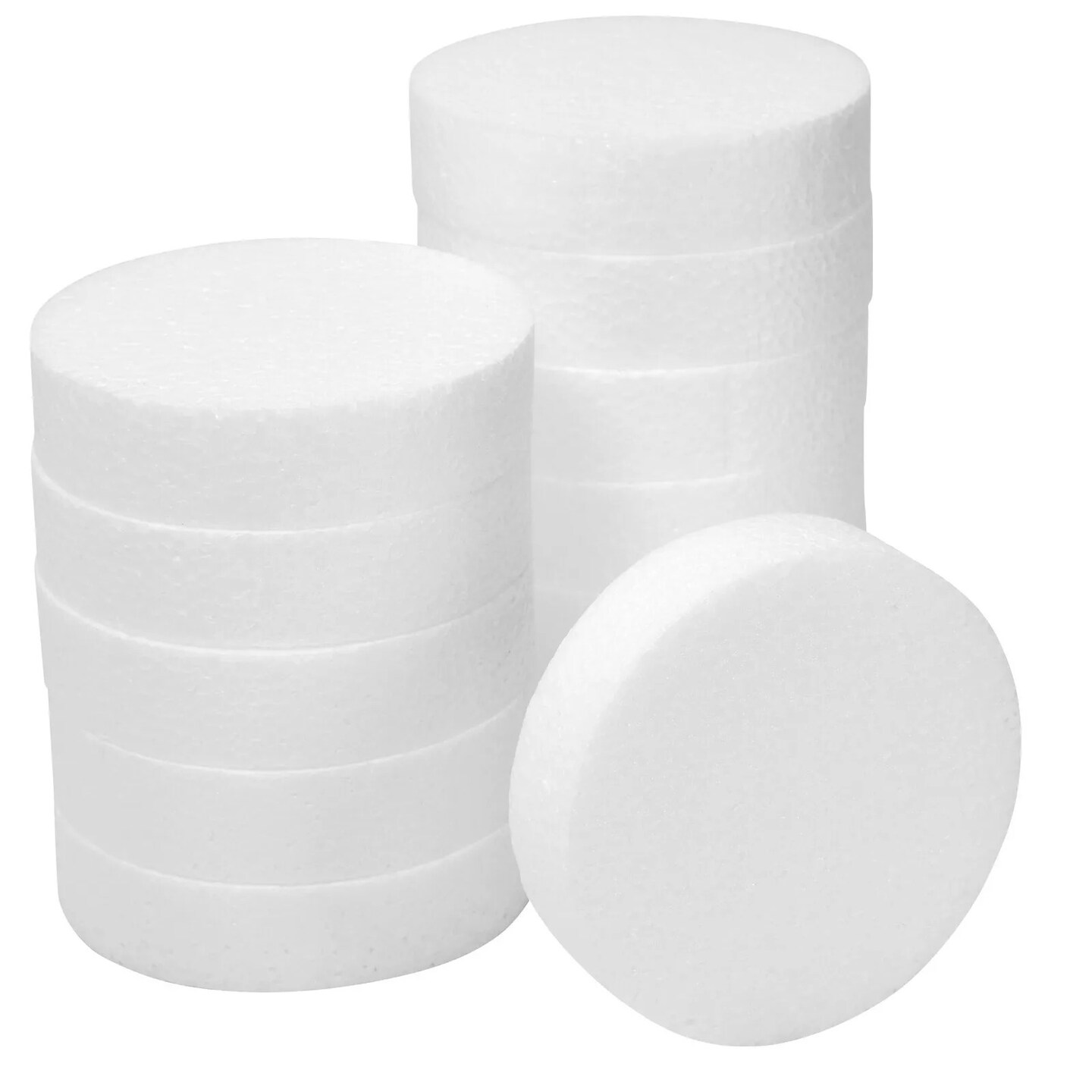 12 Pack Foam Circles for Crafts, Round Discs for DIY Projects, 4 x 4 x 1 In