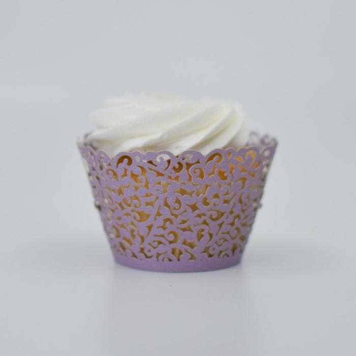 Lavender Lace Cupcake Wrappers &#x26; Liners | 25 PC Set