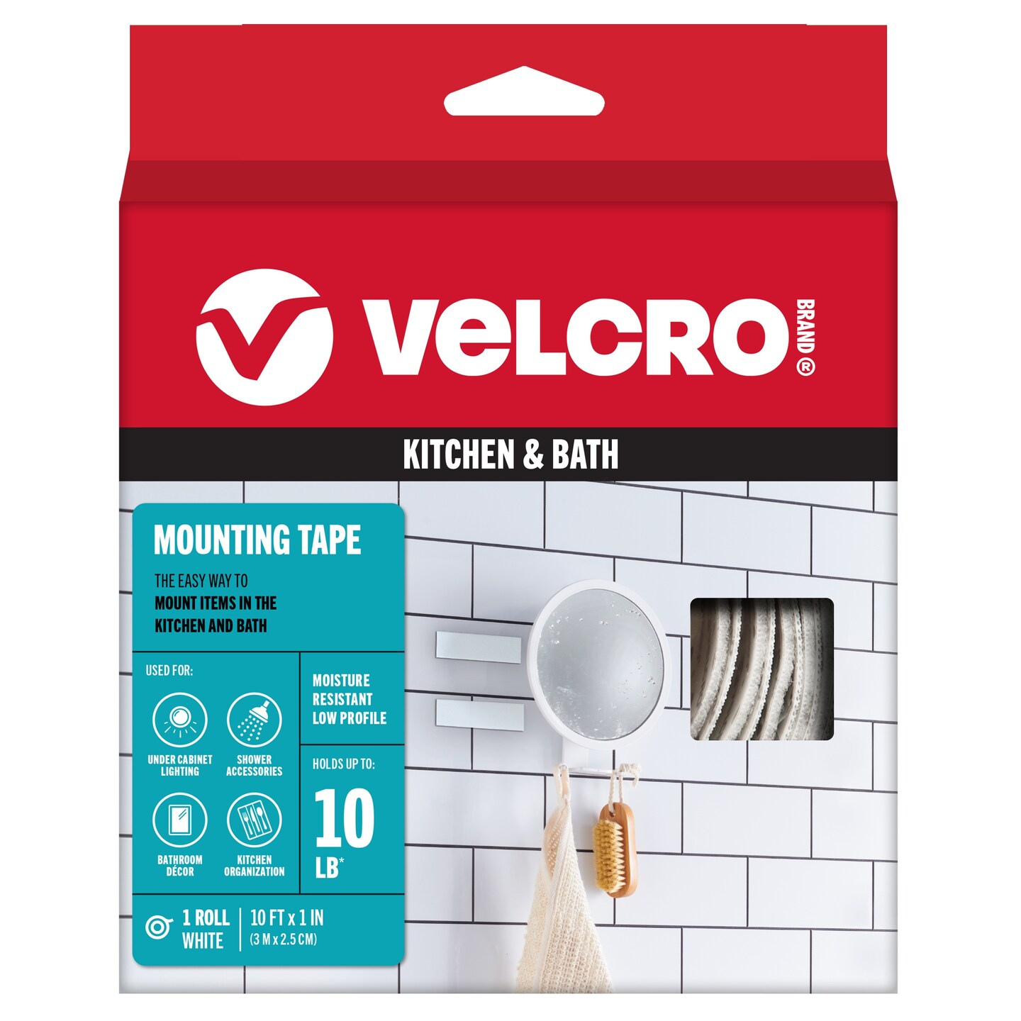 VELCRO(R) Brand Industrial Strength Low Profile Tape 1&#x22;X10&#x27;-White