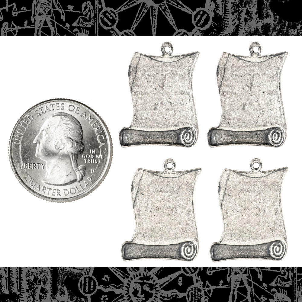 Antiqued Silver Plated Brass United States Patriotic Charms - Set of Four - S-C17