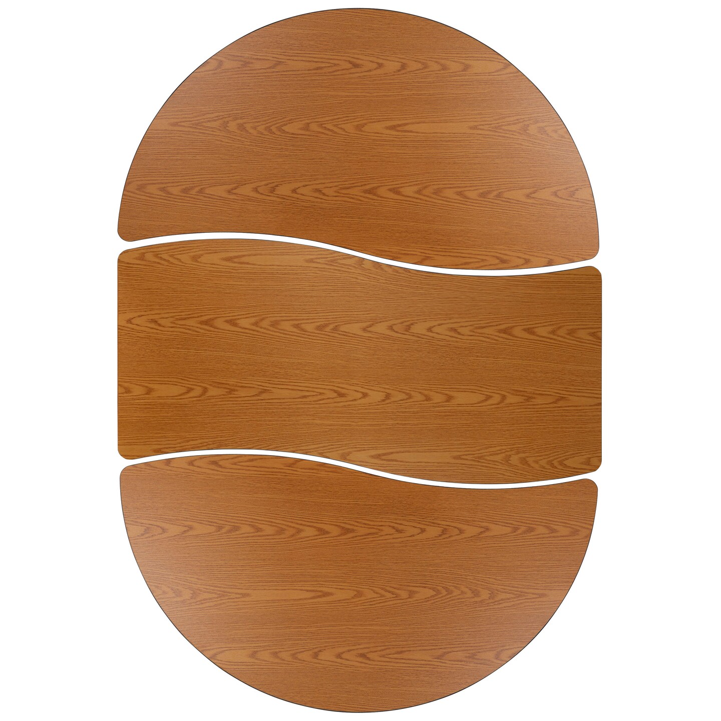 Emma and Oliver 3 Piece 86" Oval Wave Collaborative Grey Kids Adjustable Activity Table Set