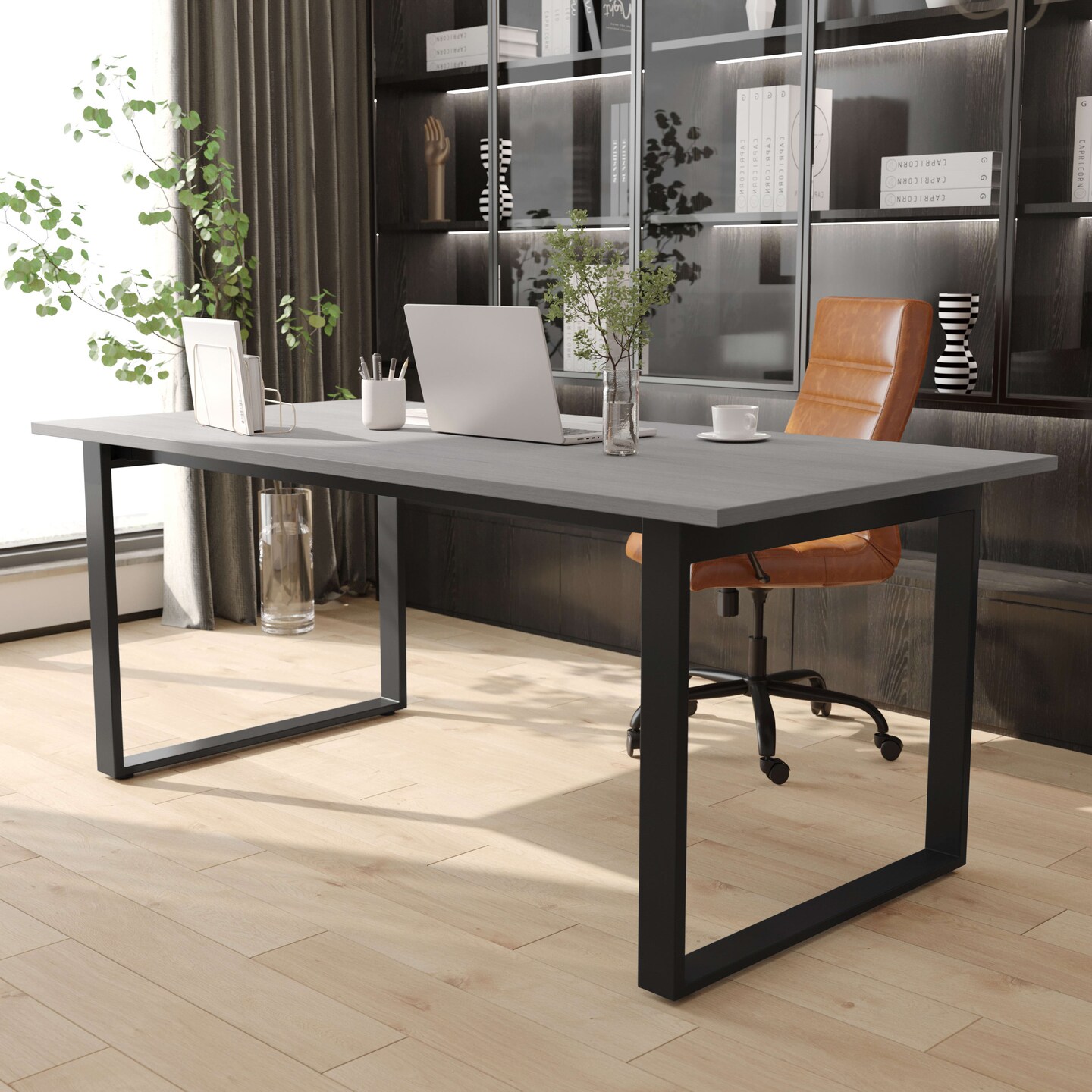 Emma and Oliver Remy 72x36 Dining or Gaming Table with Double Sided Laminate Table Top and Heavy Duty U-Frame Steel Base