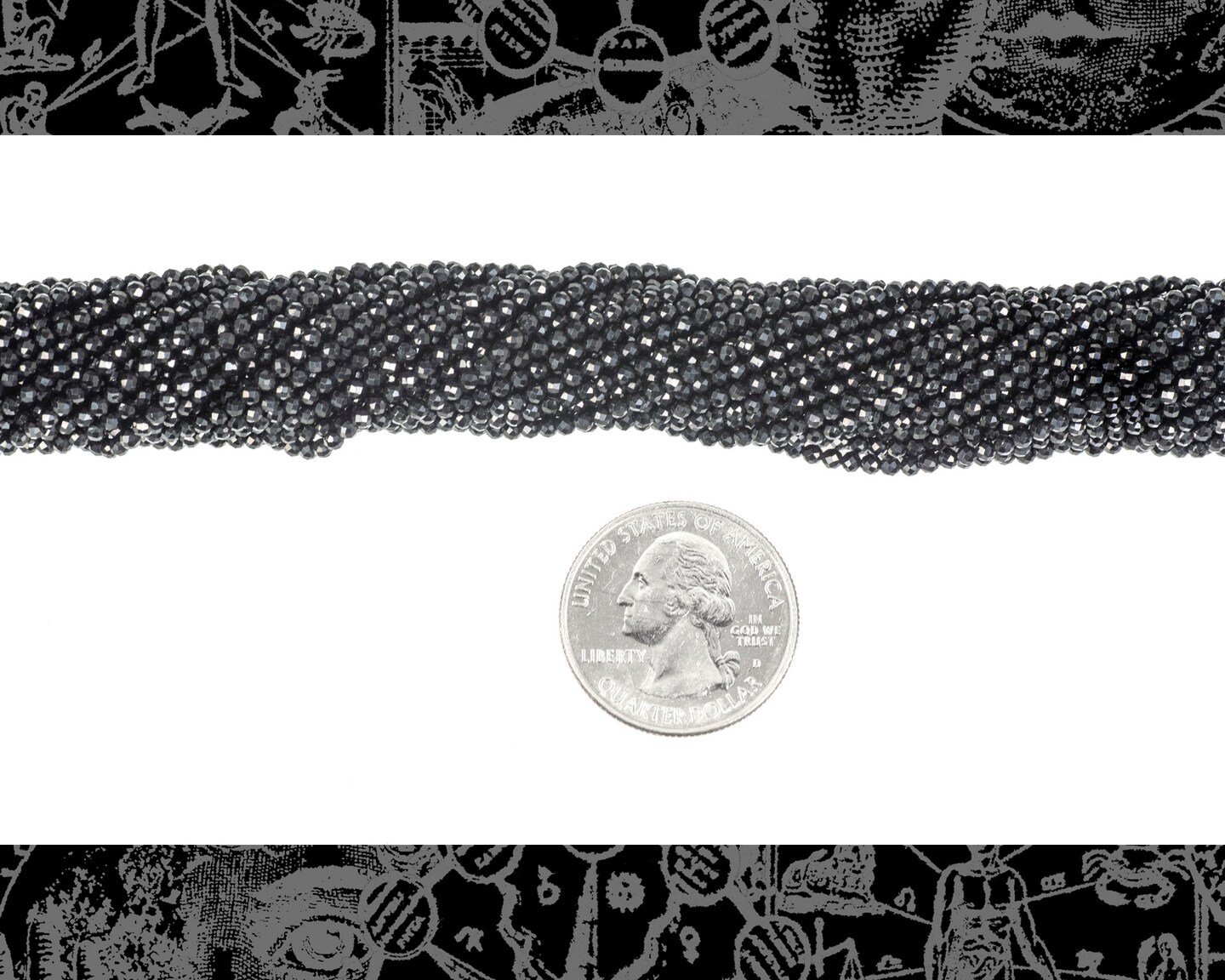 Black Faceted 2.0mm - 2.5mm Black Spinel Beads - One Strand Bead-B85